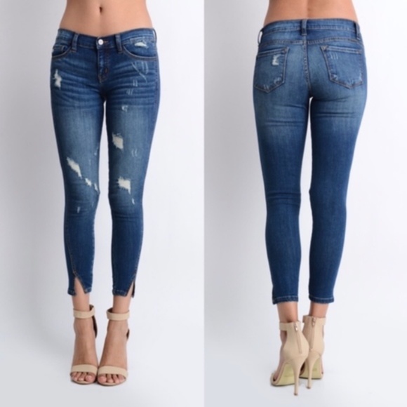 Kancan mid rise Distressed Skinny denim Jeans - Picture 4 of 4